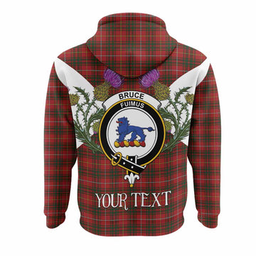 Bruce Tartan Family Crest Hoodie Scottish Burns Night Thistle Floral