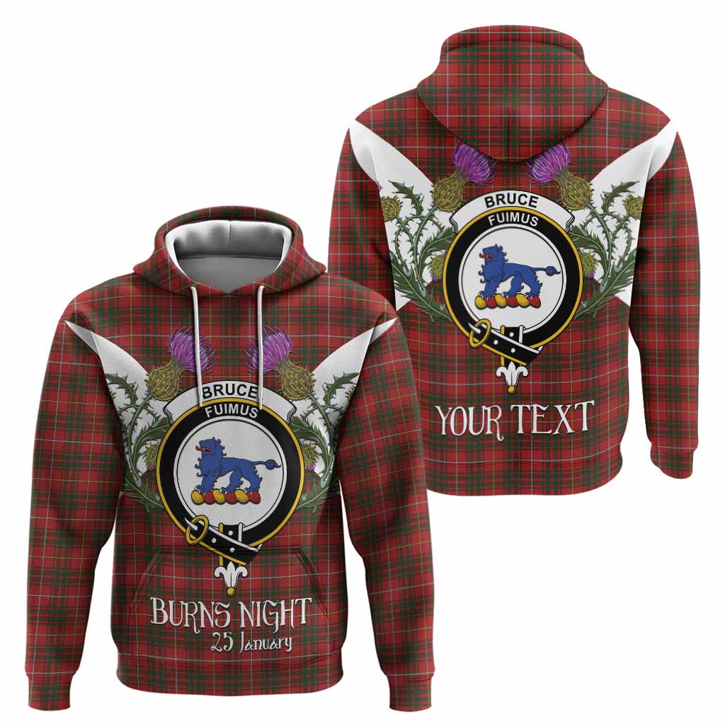 Bruce Tartan Family Crest Hoodie Scottish Burns Night Thistle Floral