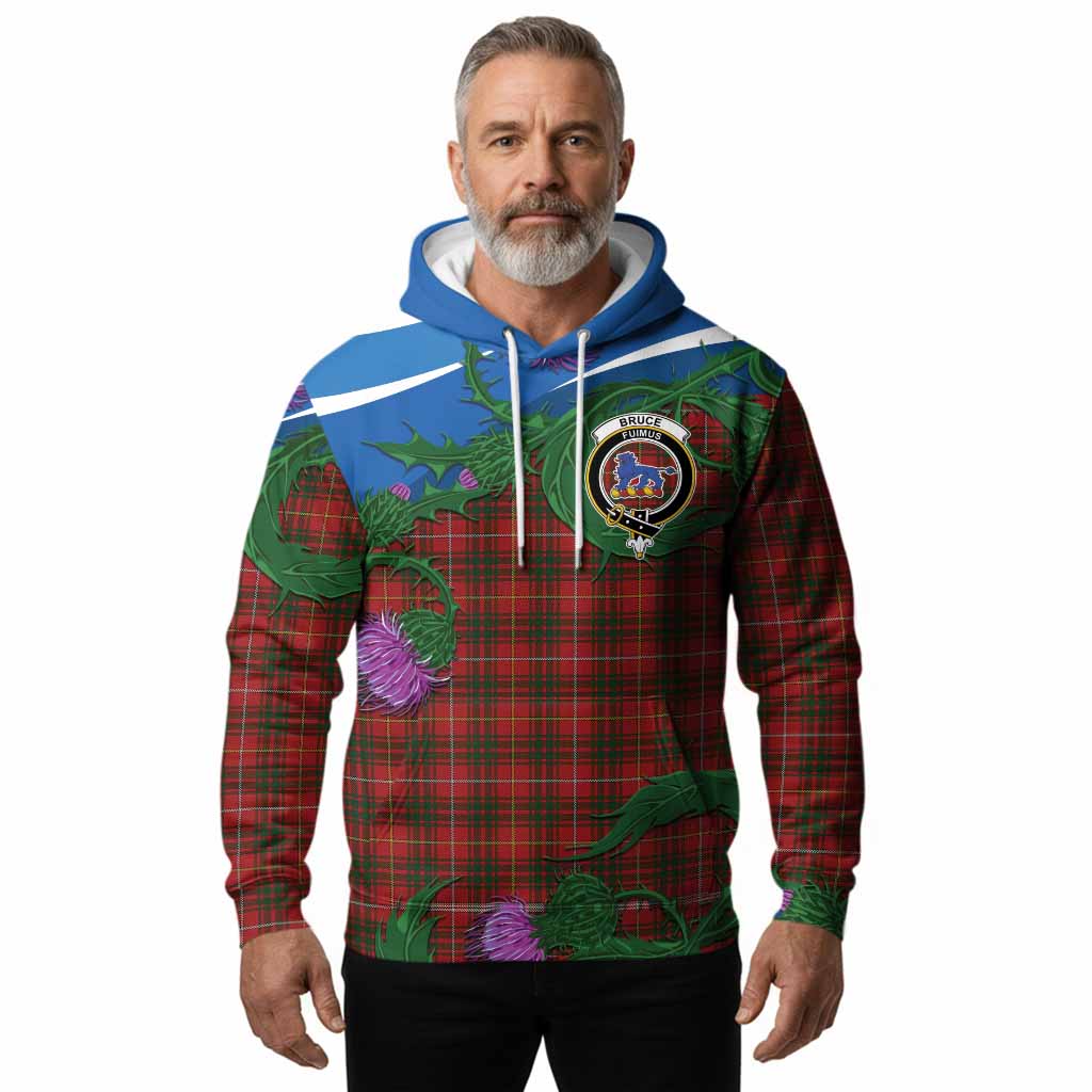 Bruce Tartan Family Crest Hoodie Thistle in Minimalism