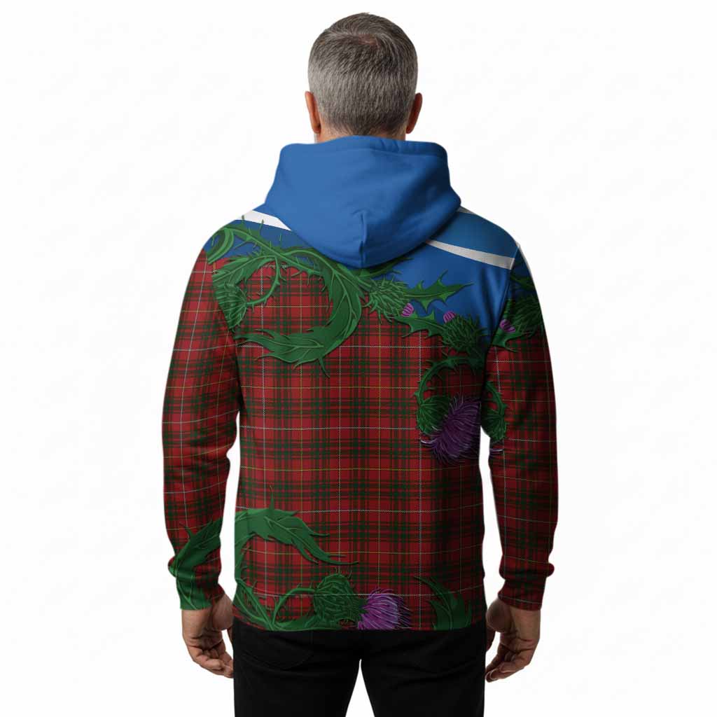 Bruce Tartan Family Crest Hoodie Thistle in Minimalism