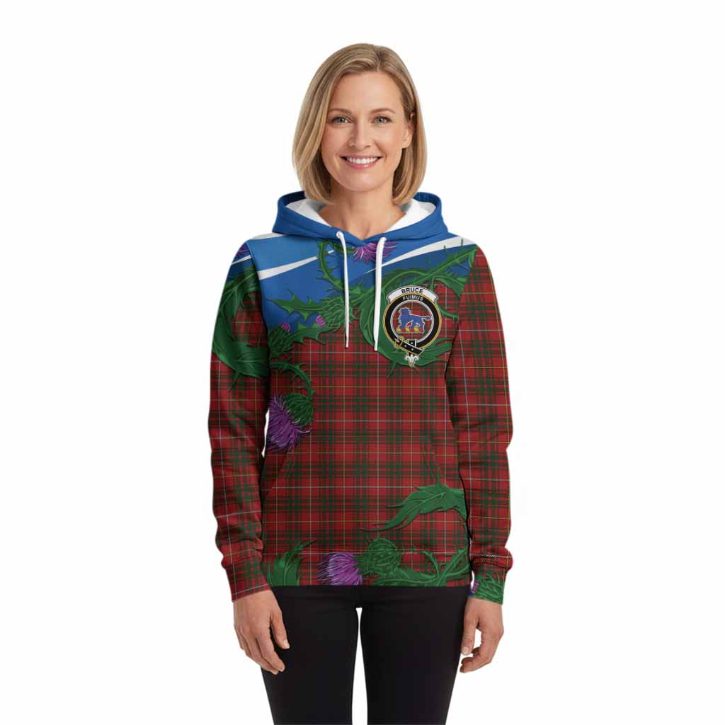 Bruce Tartan Family Crest Hoodie Thistle in Minimalism
