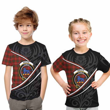Bruce Tartan Family Crest Kid T-shirt Celtic Scottish Thistle Floral