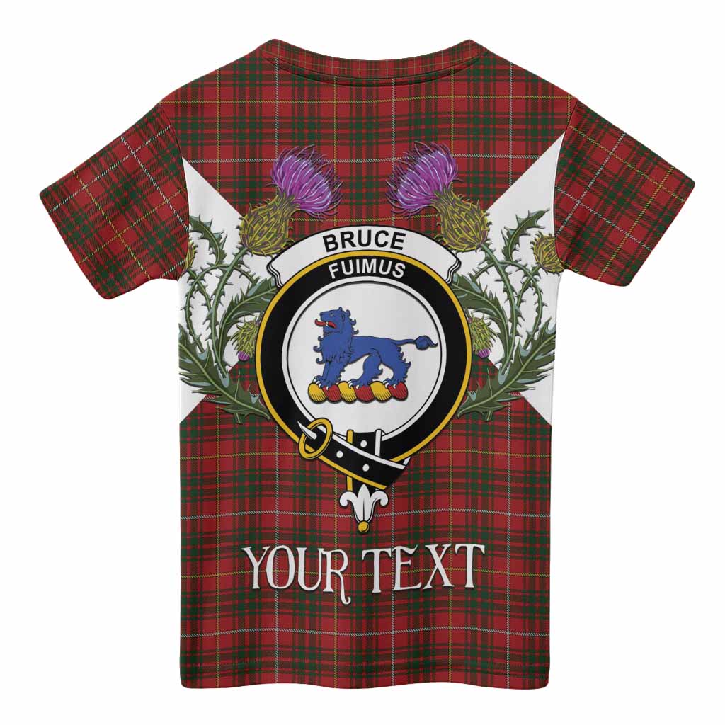 Bruce Tartan Family Crest Kid T-shirt Scottish Burns Night Thistle Floral