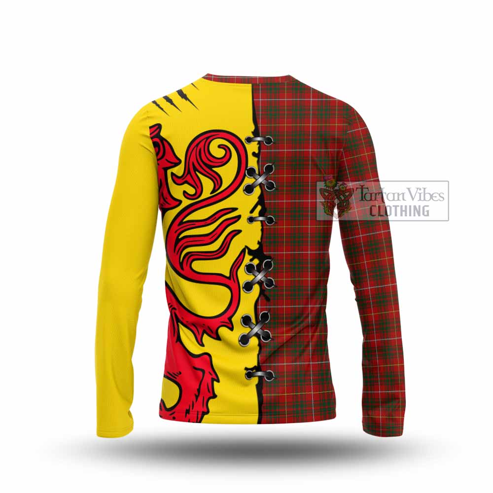 Bruce Tartan Family Crest Long Sleeve T-Shirt Lion Rampant Honor - Tartan Vibes Clothing