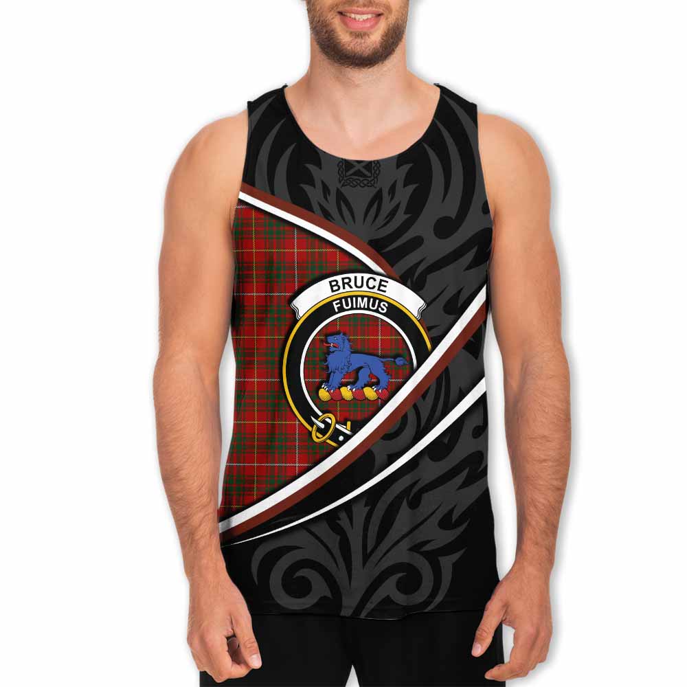 Bruce Tartan Family Crest Men Tank Top Celtic Scottish Thistle Floral - Tartan Vibes Clothing