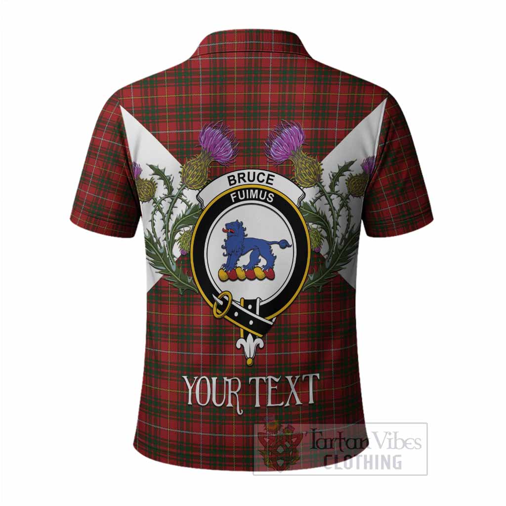 Bruce Tartan Family Crest Polo Shirt Scottish Burns Night Thistle Floral