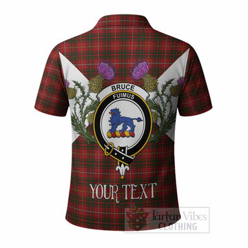 Bruce Tartan Family Crest Polo Shirt Scottish Burns Night Thistle Floral