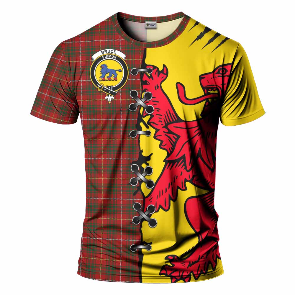 Bruce Tartan Family Crest T-shirt Lion Rampant Honor - Tartan Vibes Clothing