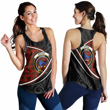 Bruce Tartan Family Crest Women Racerback Tanks Celtic Scottish Thistle Floral - Tartan Vibes Clothing