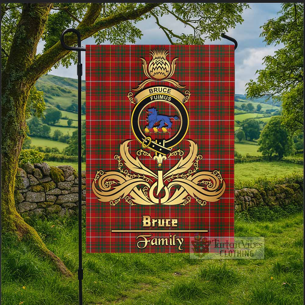 Bruce Tartan Garden Flag with Highland Thistle Cherish Family Crest Style - Tartan Vibes Clothing