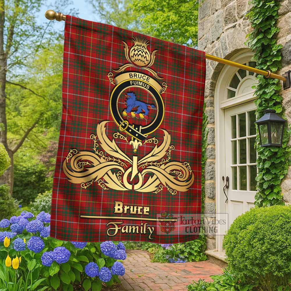 Bruce Tartan Garden Flag with Highland Thistle Cherish Family Crest Style - Tartan Vibes Clothing