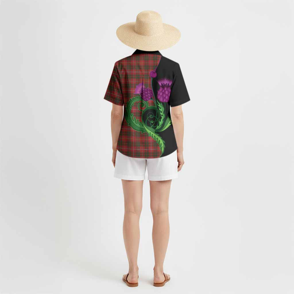 Bruce Tartan Hawaiian Shirt Traditional Scottish Thistle