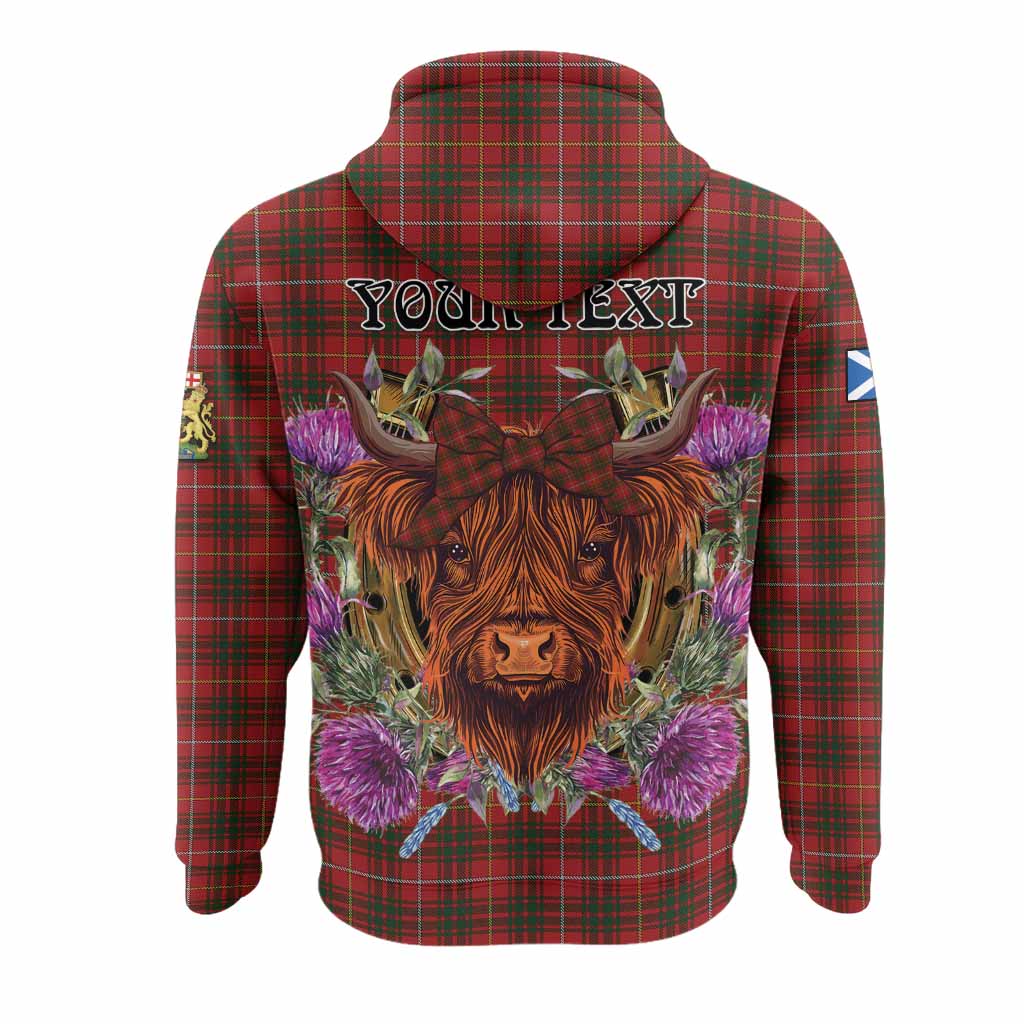 Bruce Tartan Hoodie Scottish Thistle Heilan Coo