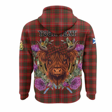 Bruce Tartan Hoodie Scottish Thistle Heilan Coo