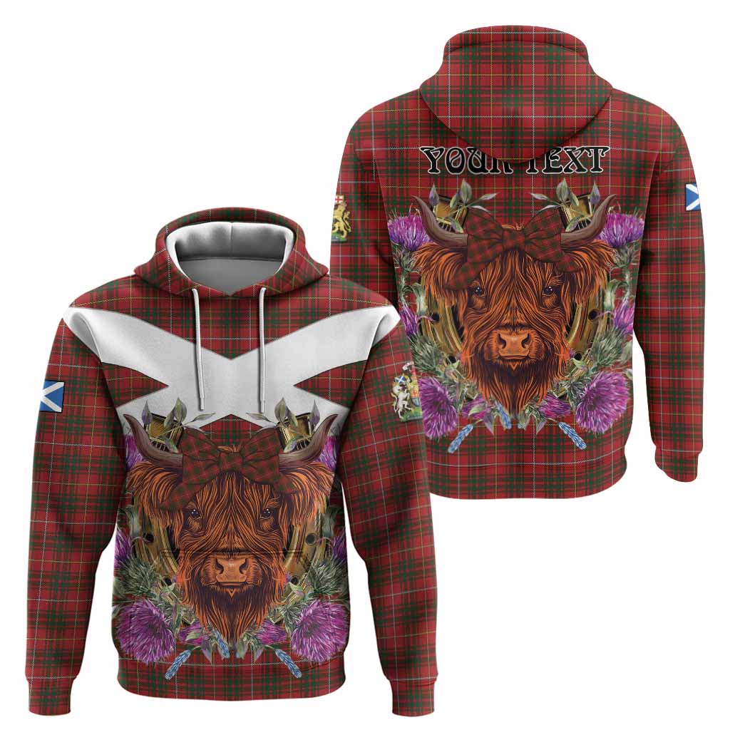 Bruce Tartan Hoodie Scottish Thistle Heilan Coo
