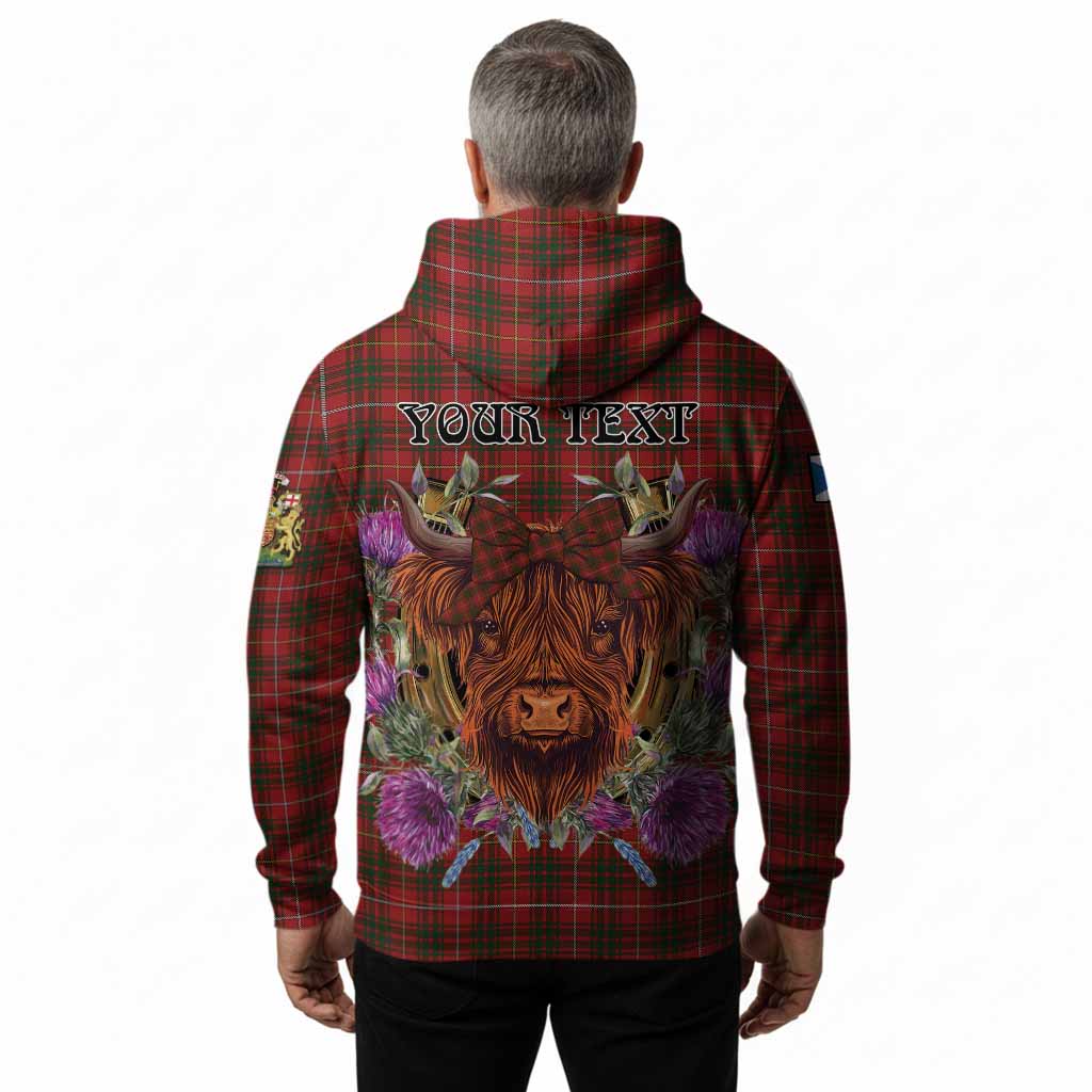 Bruce Tartan Hoodie Scottish Thistle Heilan Coo