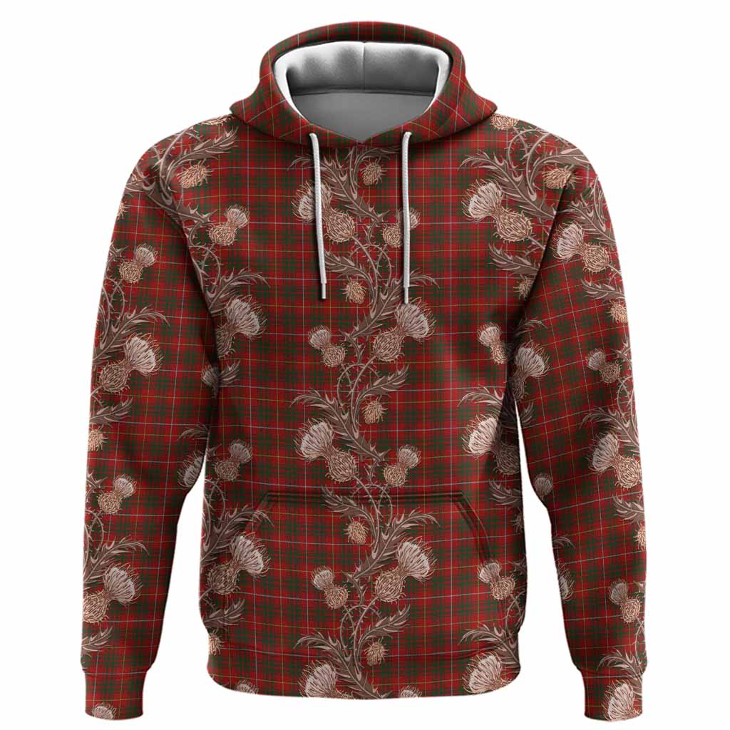 Bruce Tartan Hoodie Seamless Scottish Thistle Flowers