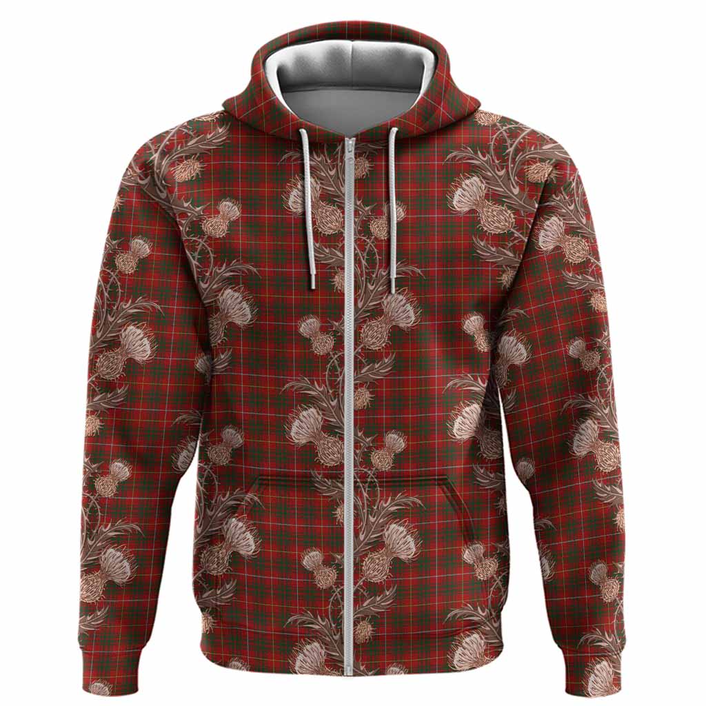 Bruce Tartan Hoodie Seamless Scottish Thistle Flowers