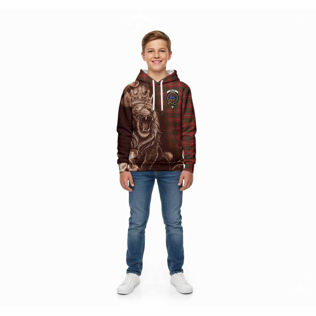 Bruce Tartan Kid Hoodie Roaring Lion Heritage