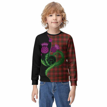 Bruce Tartan Kid Knitted Sweatshirt Traditional Scottish Thistle