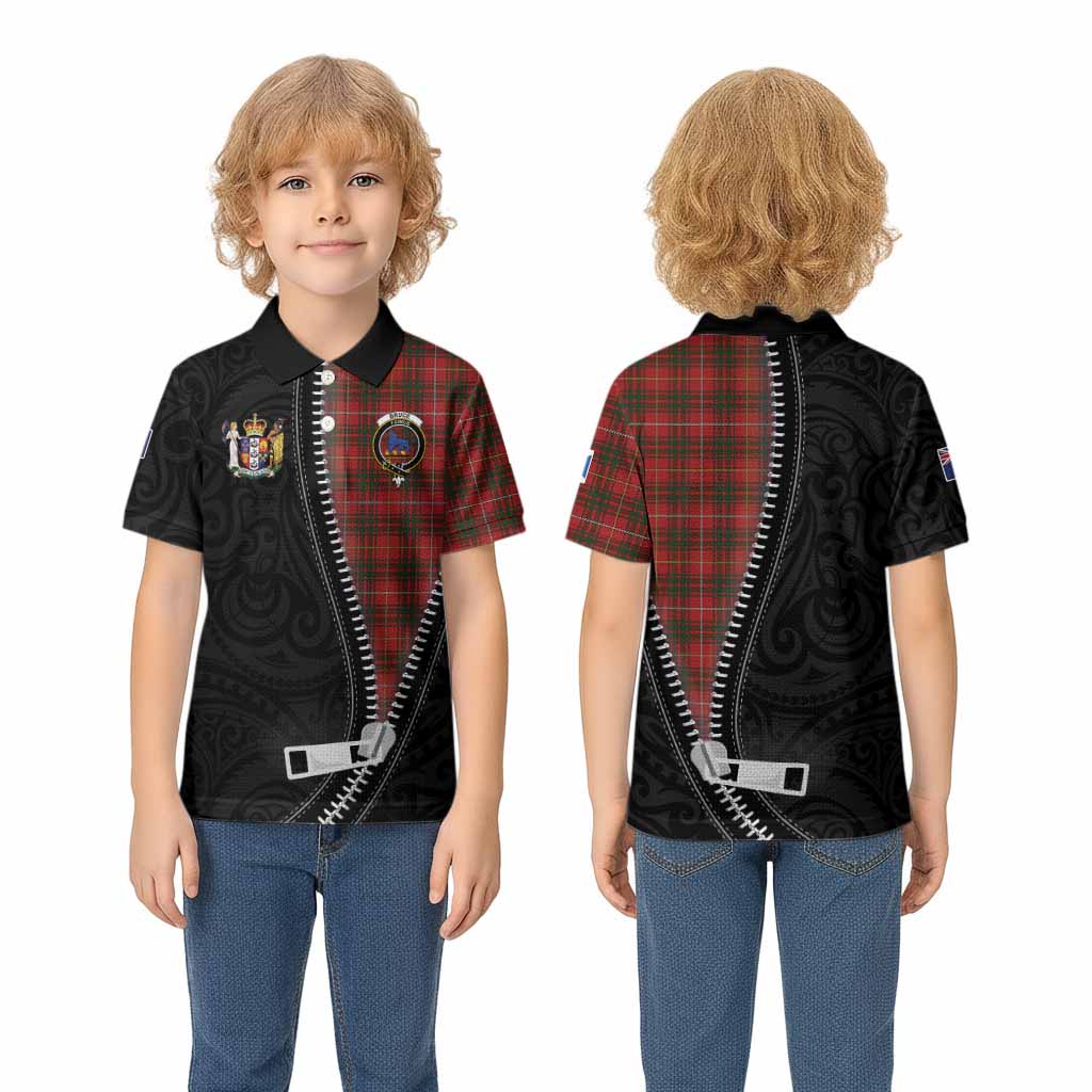Bruce Tartan Kid Polo Shirt New Zealand Pattern Unique Zipper Stylized