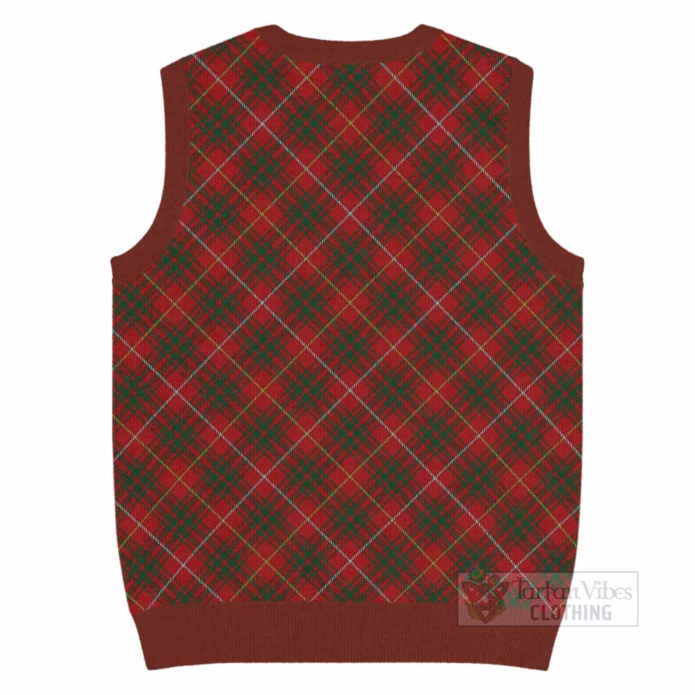 Bruce Tartan  Knitted V-Neck Vest Cross Style