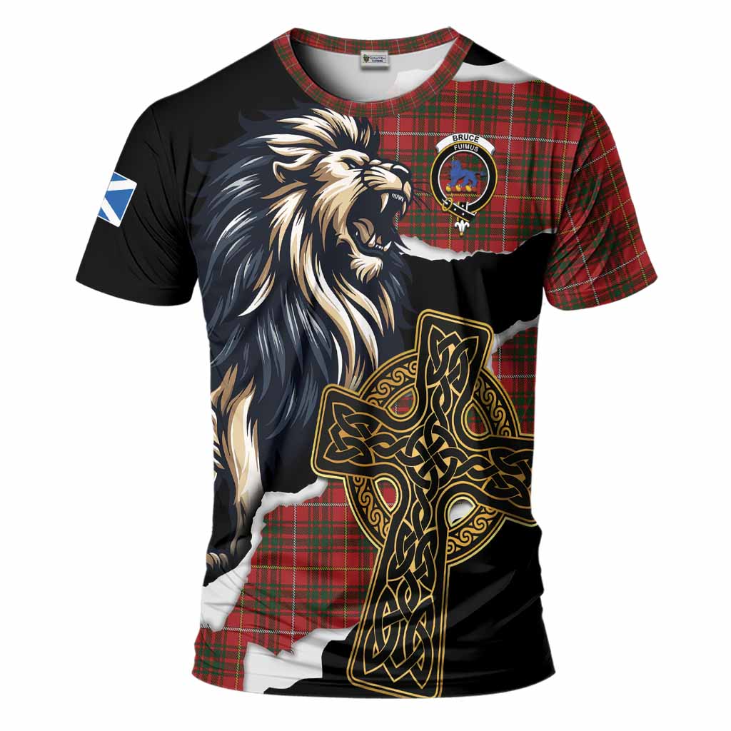 Bruce Tartan Scottish T-Shirt Lion Celtic Heritage