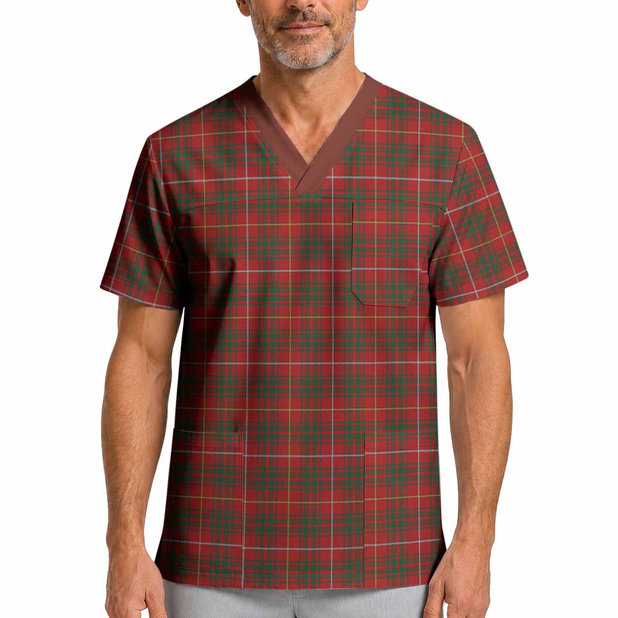 Bruce Tartan Scrub Top XL - Tartan Vibes Clothing