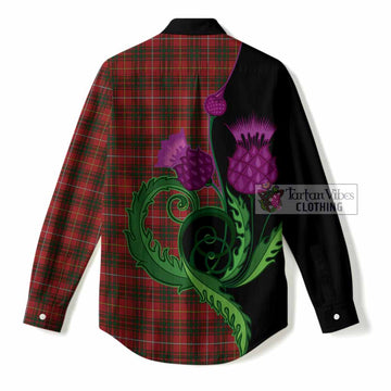 Bruce Tartan Women Casual Shirt Traditional Scottish Thistle