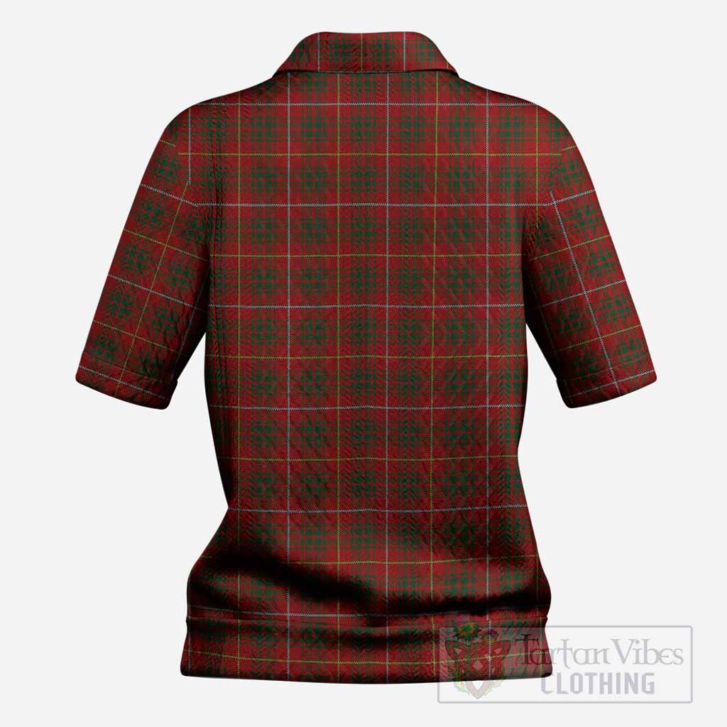 Bruce Tartan Women’s Polo Sweater Top with Family Crest