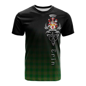 Tartan Vibes Clothing Bryne Irish Clan Cotton T-shirt with Coat of Arms Erin Go Bragh Celtic Inspired