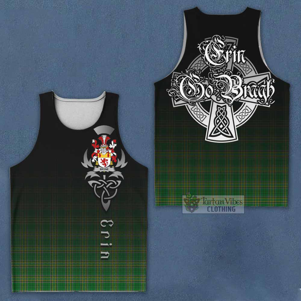 Tartan Vibes Clothing Bryne Irish Clan Men's Tank Top with Coat of Arms Erin Go Bragh Celtic Inspired