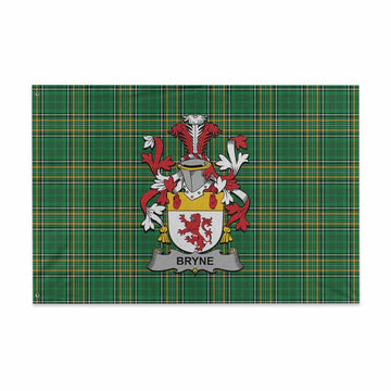 Bryne Irish Clan Tartan House Flag with Coat of Arms
