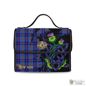 Tartan Vibes Clothing Bryson Tartan Waterproof Canvas Bag with Scotland Map and Thistle Celtic Accents