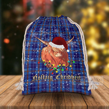 Tartan Vibes Clothing Bryson Tartan Christmas Santa's Bag with Highland Cow