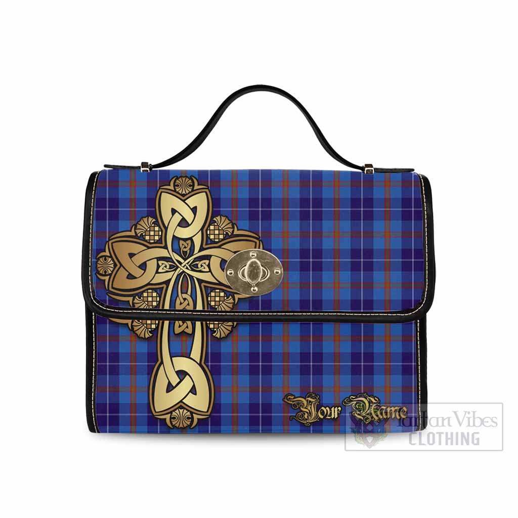 Tartan Vibes Clothing Bryson Tartan Waterproof Canvas Bag Golden Thistle Celtic Cross Style