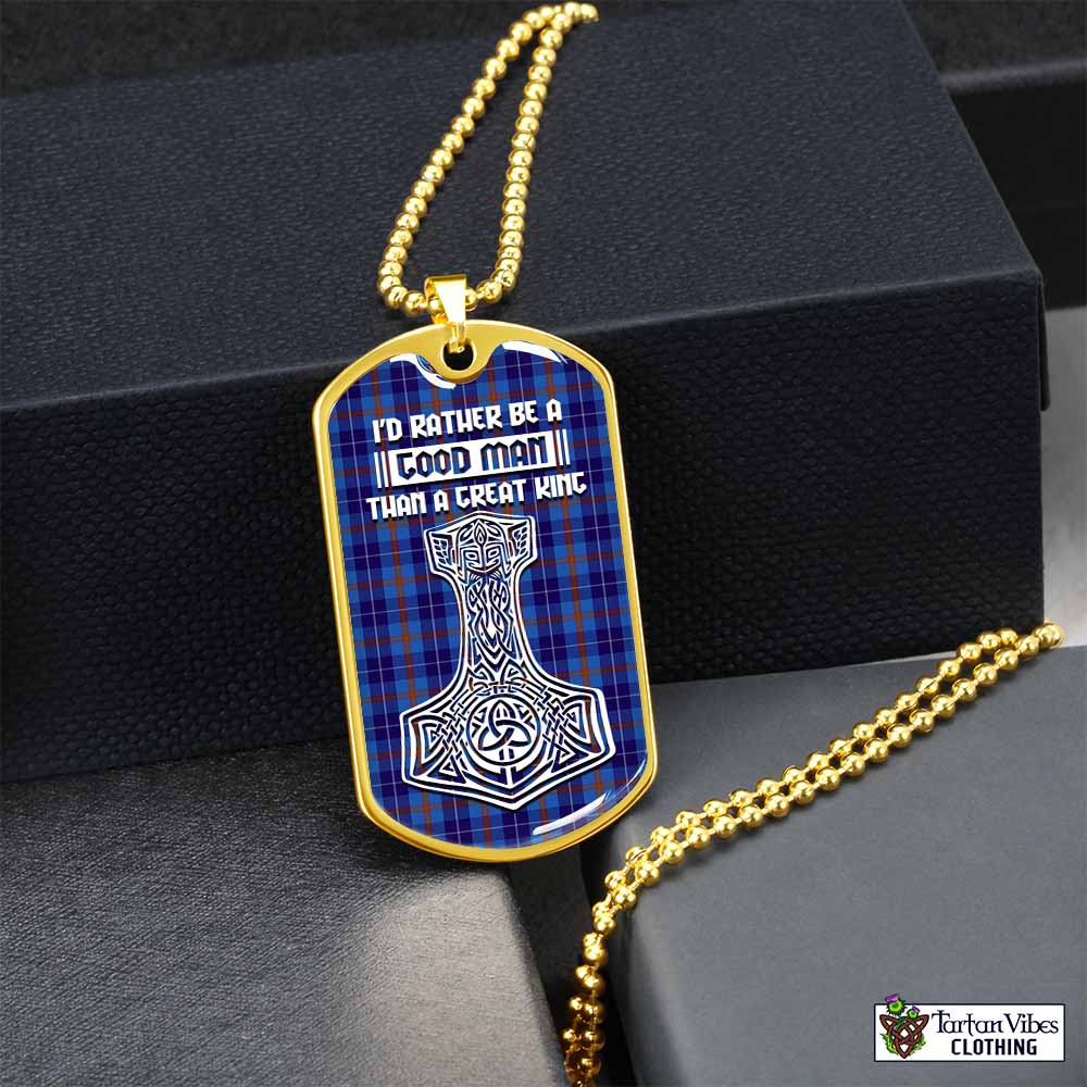 Tartan Vibes Clothing Bryson Tartan Dog Tag Necklace Viking Mjolnir Style