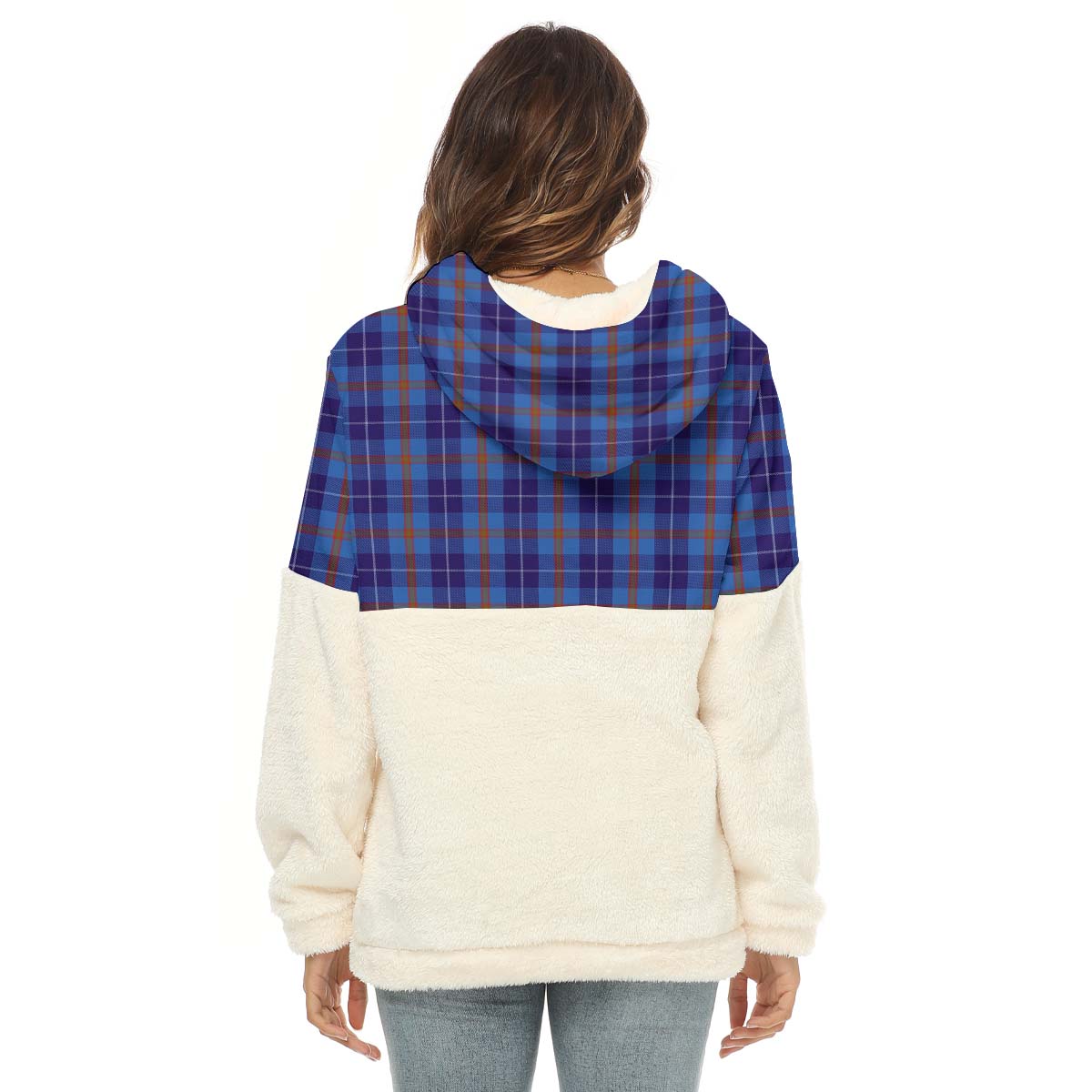Bryson Tartan Women's Borg Fleece Hoodie With Half Zip - Tartan Vibes Clothing