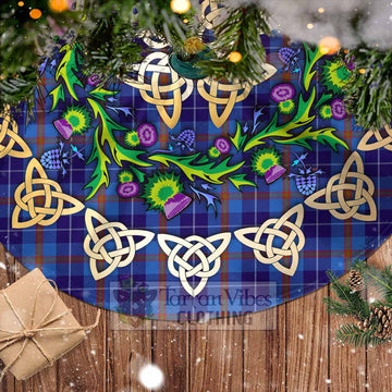 Tartan Vibes Clothing Bryson Tartan Christmas Tree Skirt with Thistle Celtic Knot Style