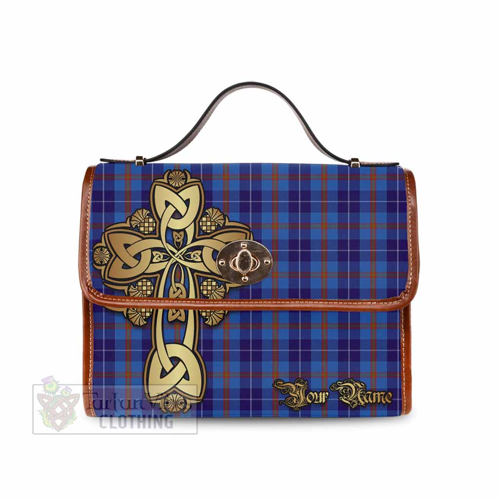 Tartan Vibes Clothing Bryson Tartan Waterproof Canvas Bag Golden Thistle Celtic Cross Style