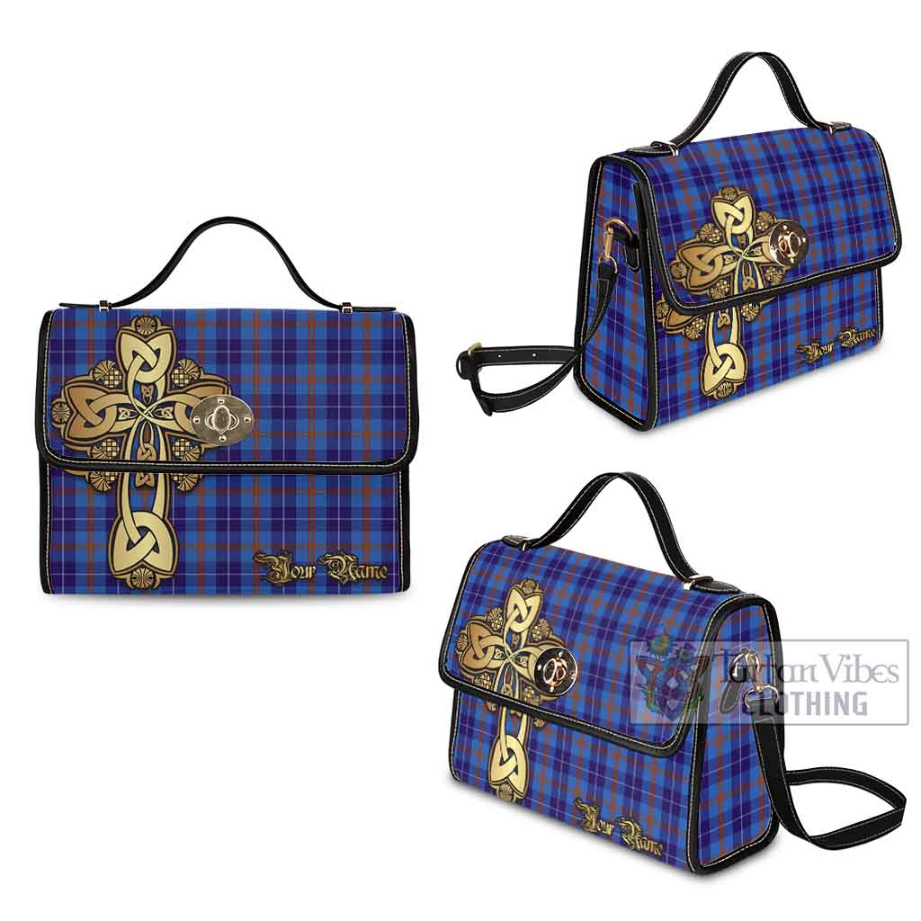 Tartan Vibes Clothing Bryson Tartan Waterproof Canvas Bag Golden Thistle Celtic Cross Style