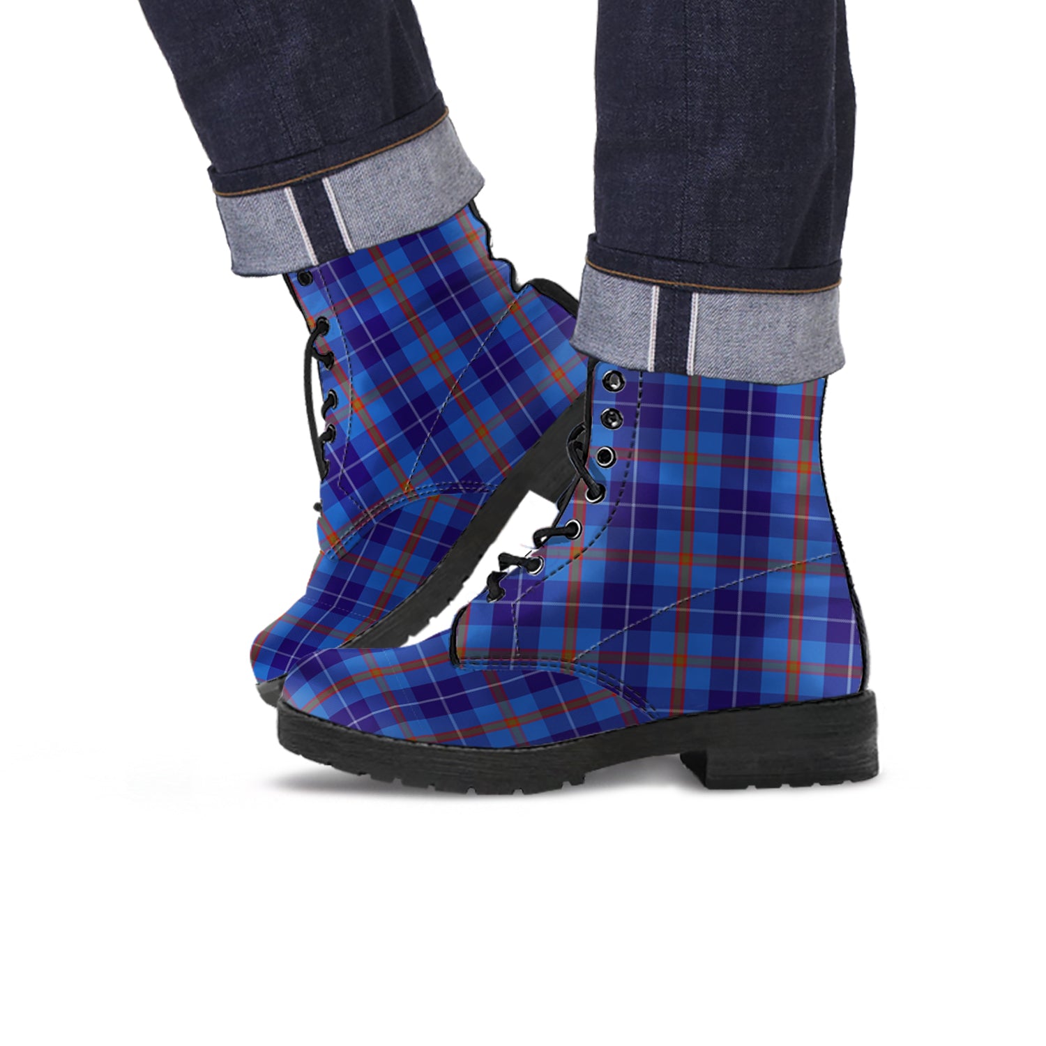 Bryson Tartan Leather Boots - Tartanvibesclothing