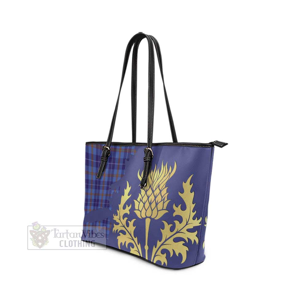 Tartan Vibes Clothing Bryson Tartan Leather Tote Bag Gold Thistle Style