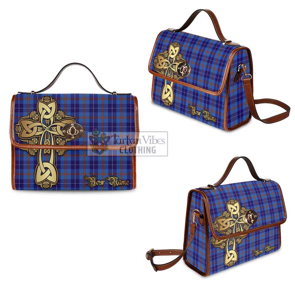 Tartan Vibes Clothing Bryson Tartan Waterproof Canvas Bag Golden Thistle Celtic Cross Style