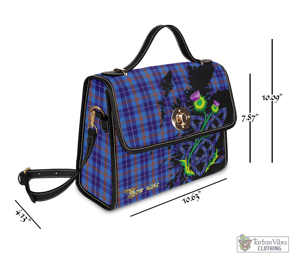 Tartan Vibes Clothing Bryson Tartan Waterproof Canvas Bag with Scotland Map and Thistle Celtic Accents