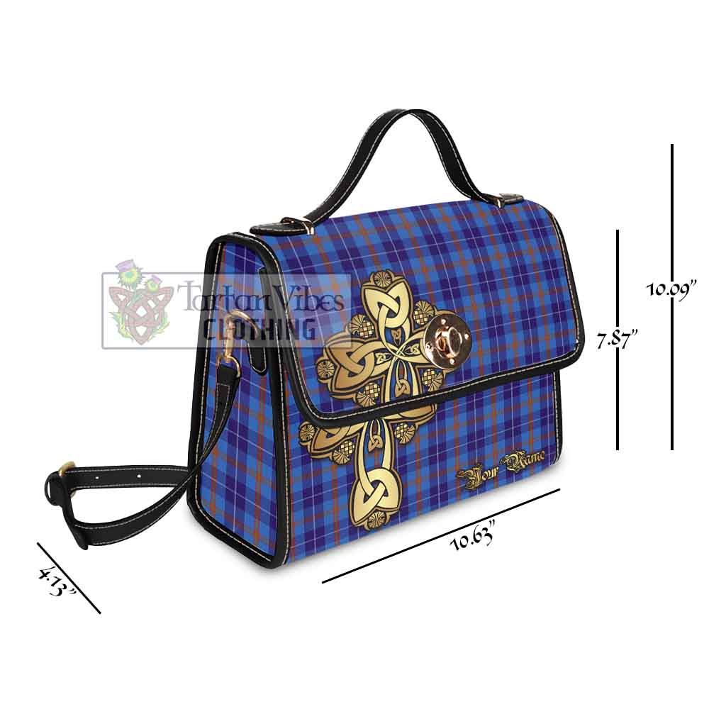 Tartan Vibes Clothing Bryson Tartan Waterproof Canvas Bag Golden Thistle Celtic Cross Style