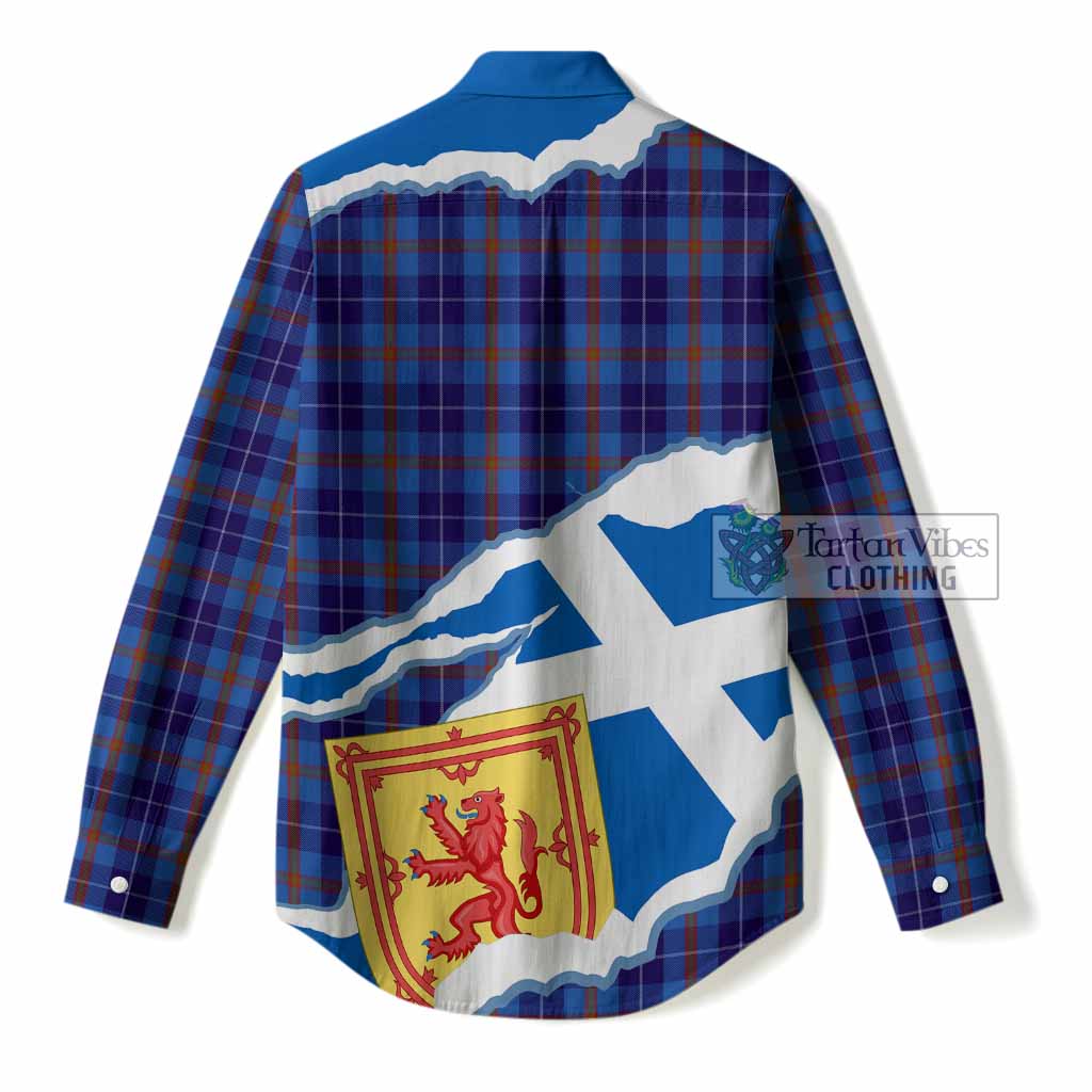 Bryson Scotland Football Tartan Women Casual Shirt We'll Be Coming