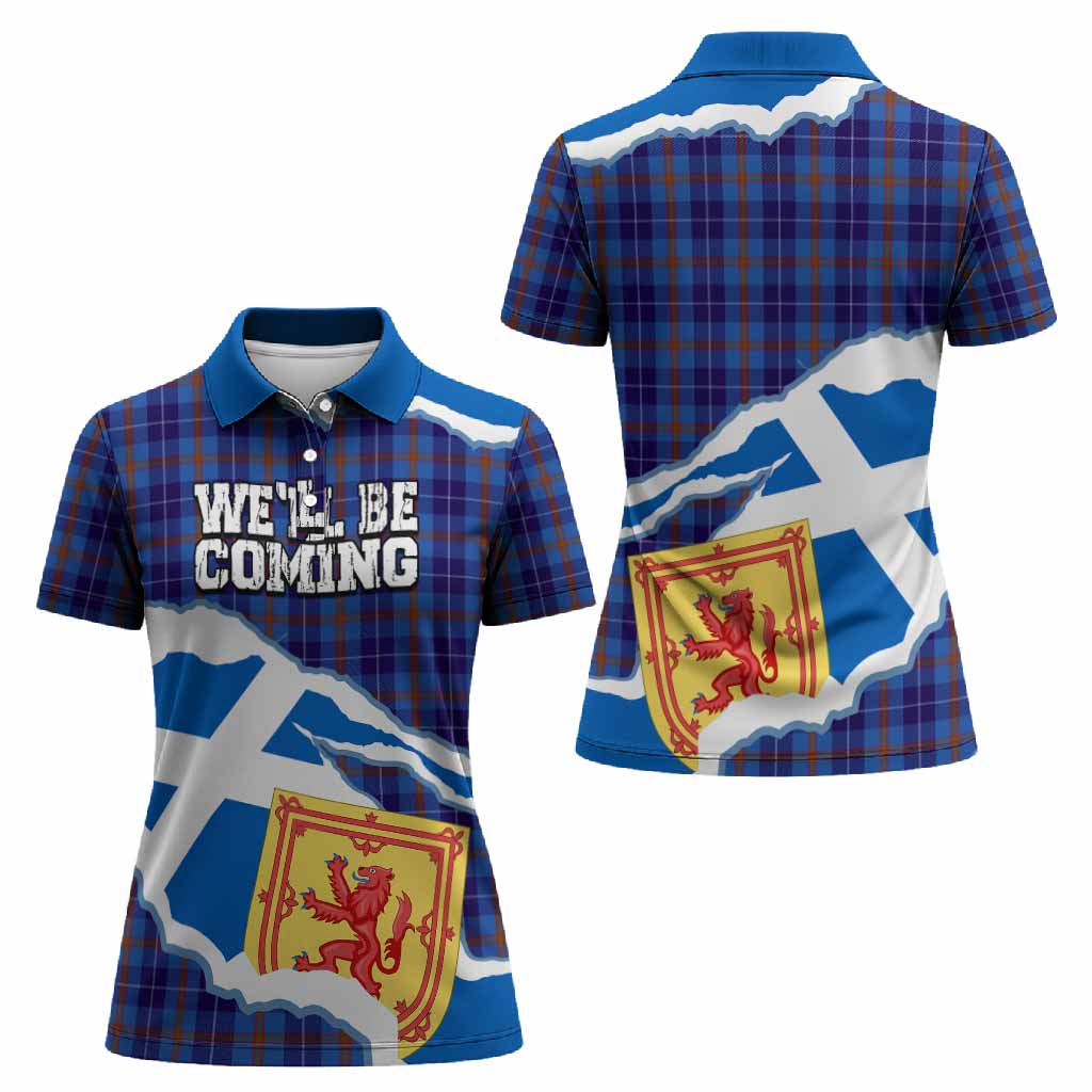 Bryson Scotland Football Tartan Women Polo Shirt We'll Be Coming