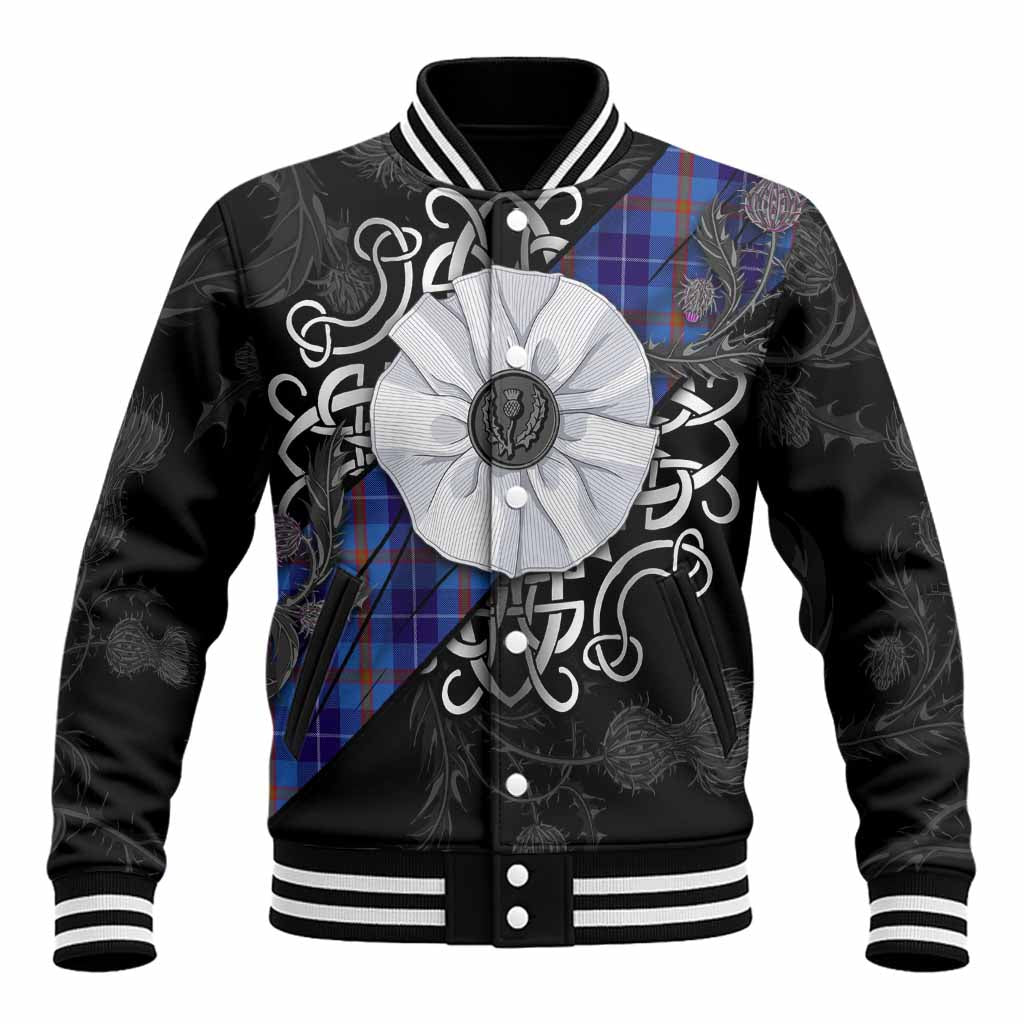 Bryson Tartan Baseball Jacket Jacobite White Rose Unisex - Tartan Vibes Clothing