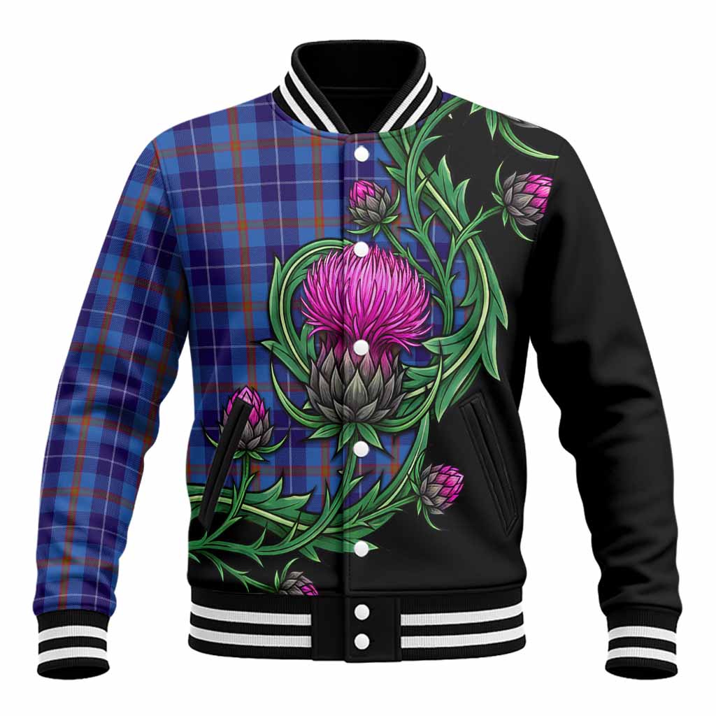 Bryson Tartan Baseball Jacket Resilient Scottish Thistle Unisex - Tartan Vibes Clothing